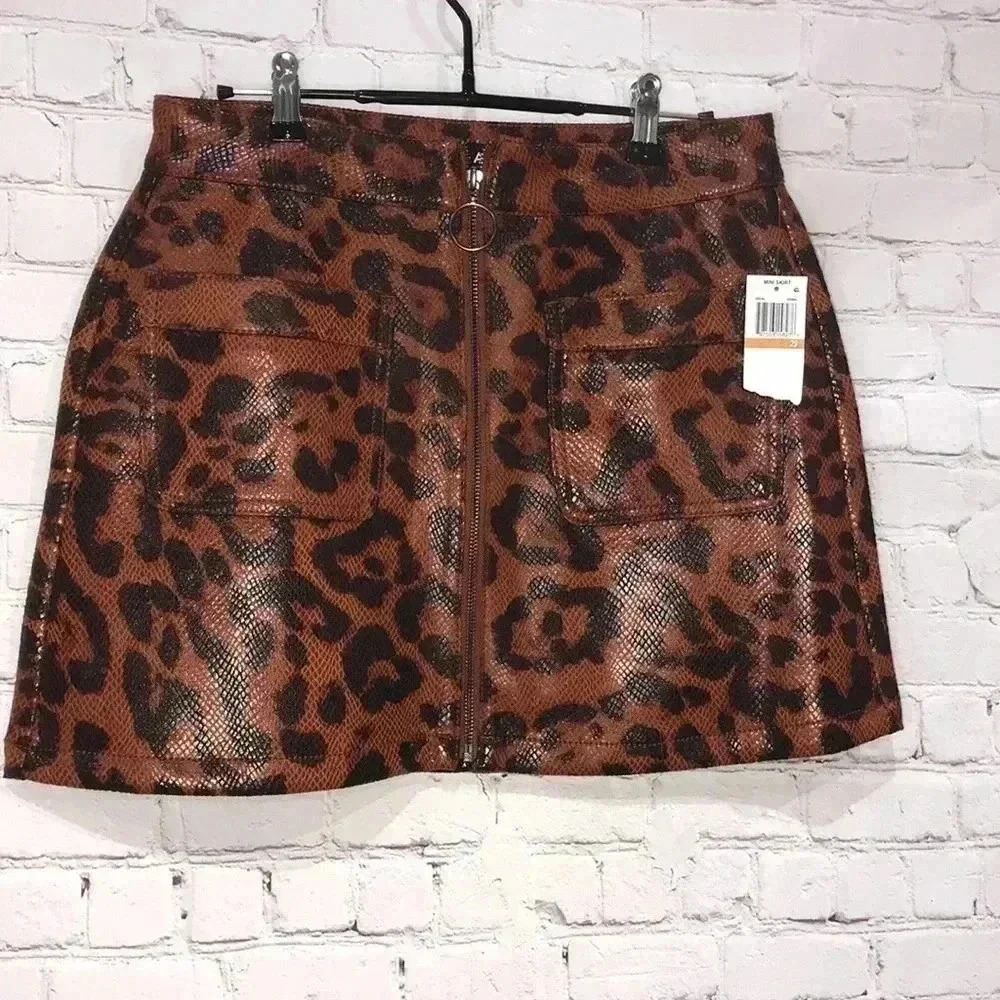 Oat New York Animal Print Mini Skirt